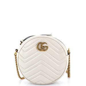 Gucci Mini GG Marmont Round Shoulder Bag Matelasse Leather